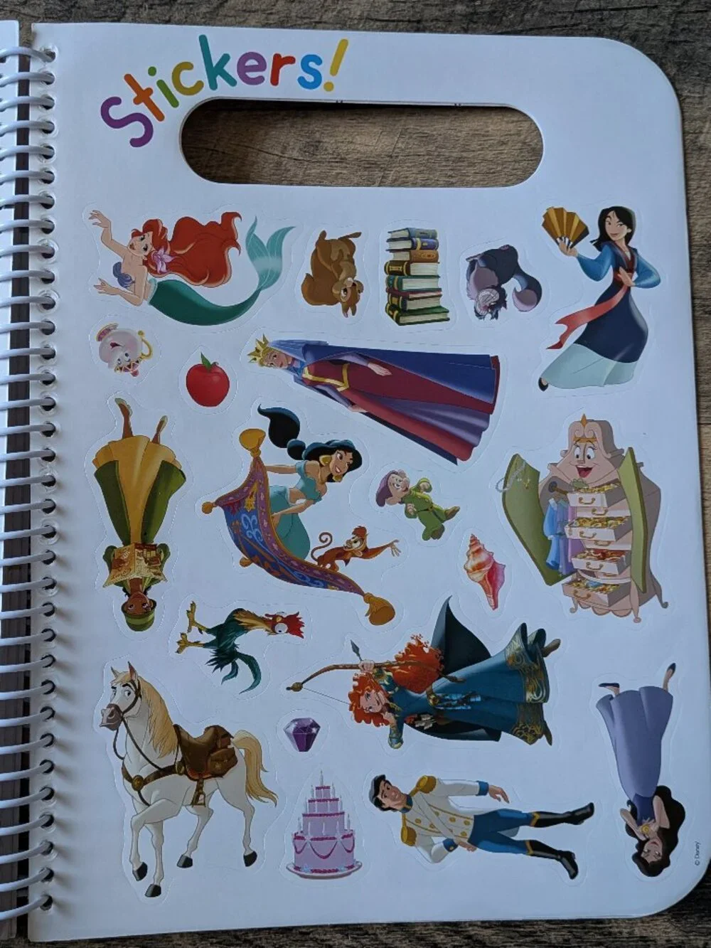 Disney Princess Spiral Activity Book Writing Coloring Stickers
